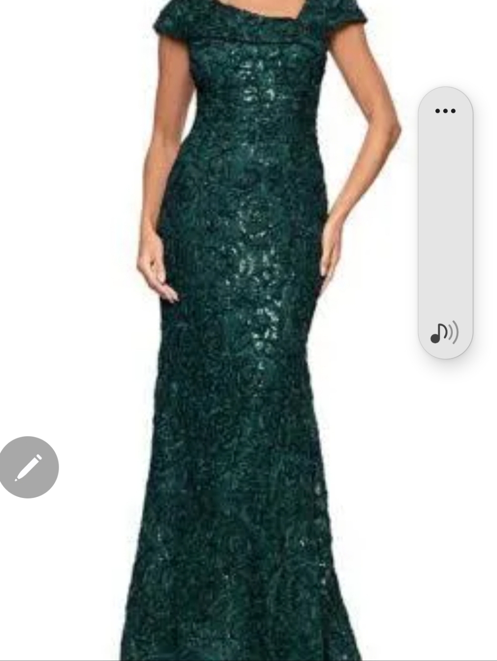 Xscape Dark Green Lace Maxi Gown